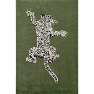 4x6 Feet Climbing Leopard Green Carpet