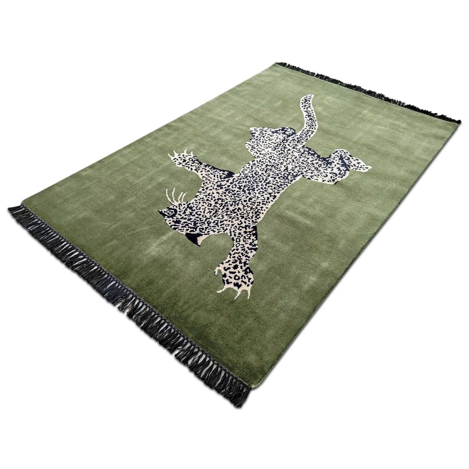 4x6 Feet Climbing Leopard Green Carpet - Image 4