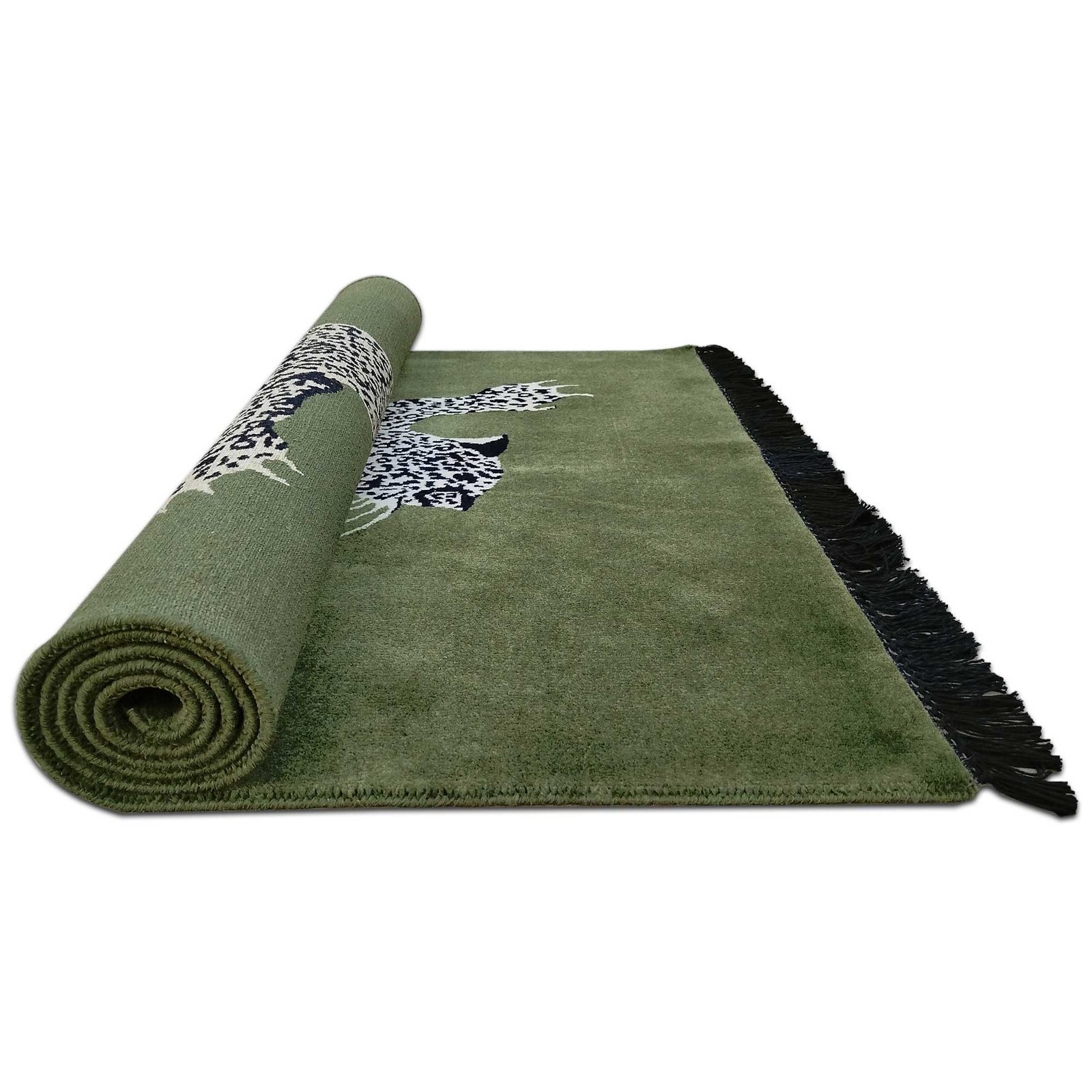 4x6 Feet Climbing Leopard Green Carpet - Image 8