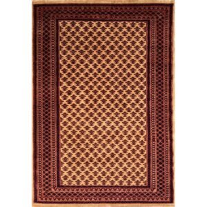 4x6 ft Hand Knotted Wool Carpet Camel Lichi