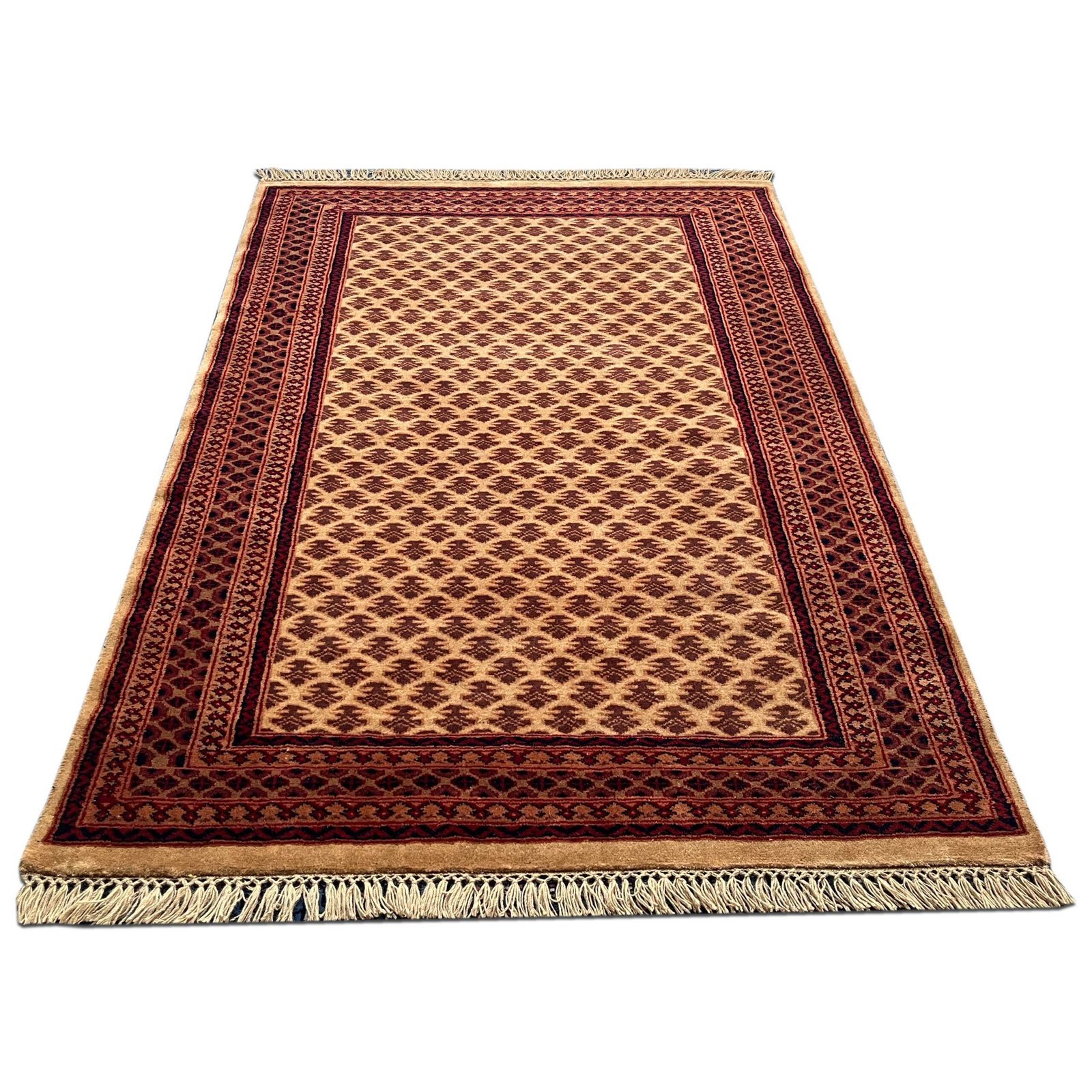 4x6 ft Hand Knotted Wool Carpet Camel Lichi - Image 2
