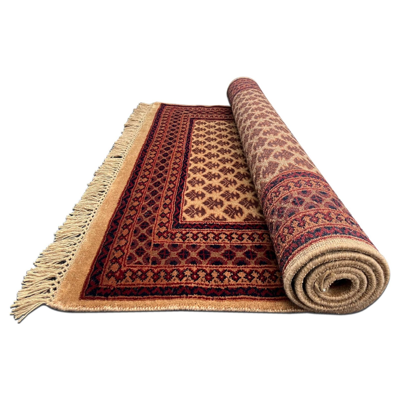 4x6 ft Hand Knotted Wool Carpet Camel Lichi - Image 4