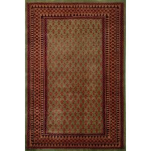 4x6 Feet Hand Knotted Green Carpet Lichi (Wool)