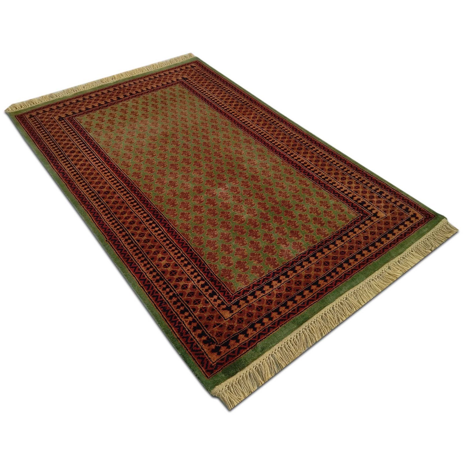 4x6 Feet Hand Knotted Green Carpet Lichi (Wool) - Image 2