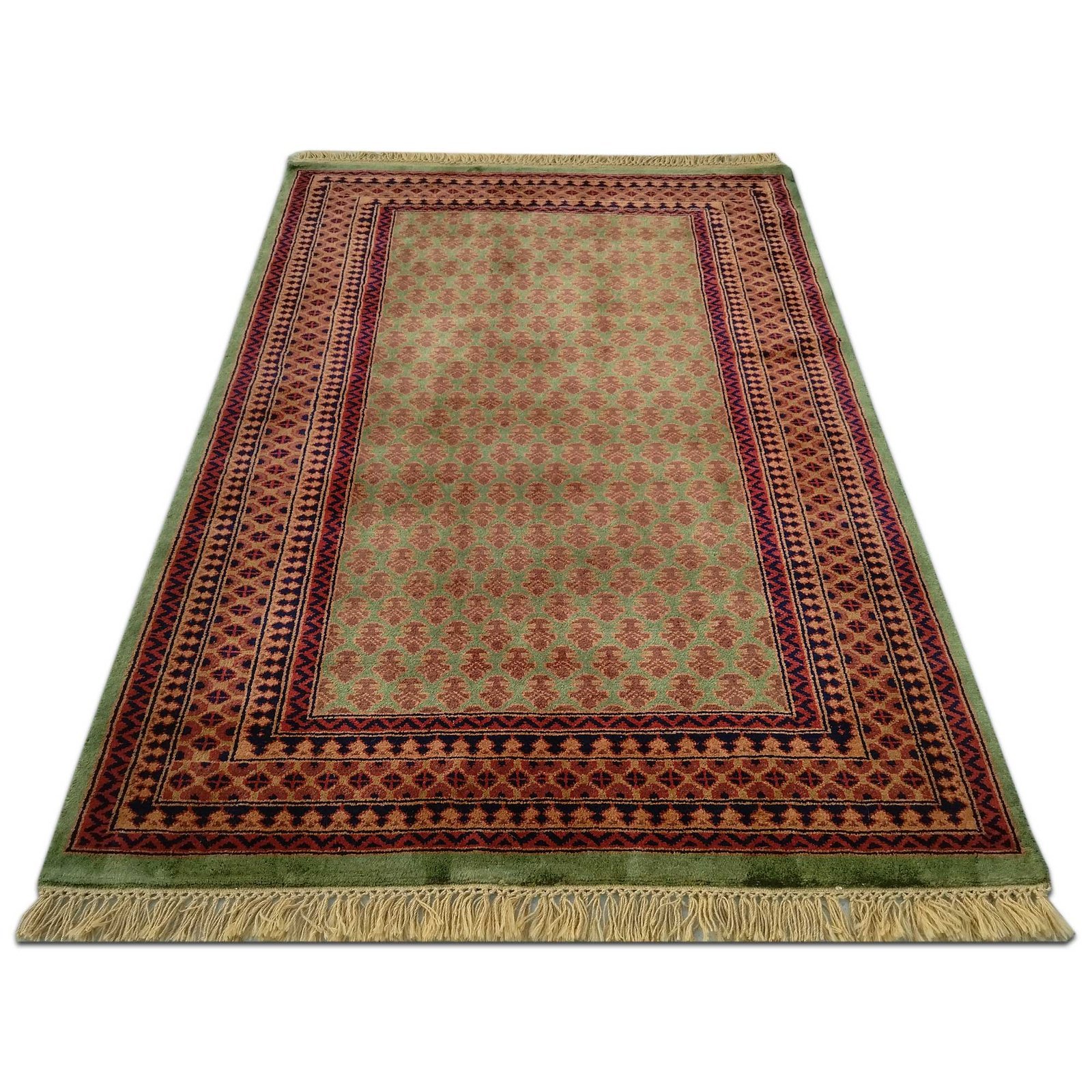 4x6 Feet Hand Knotted Green Carpet Lichi (Wool) - Image 3