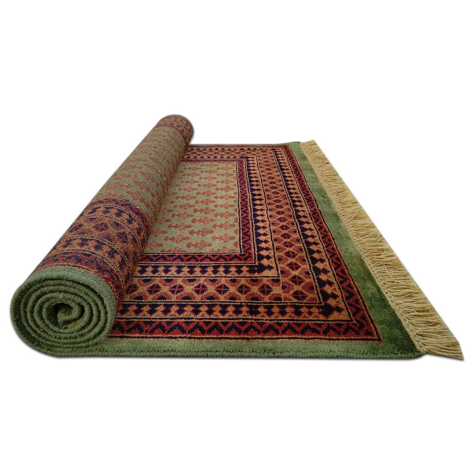 4x6 Feet Hand Knotted Green Carpet Lichi (Wool) - Image 8
