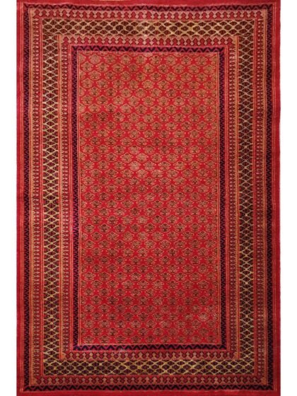 4x6 Feet Hand Knotted Wool Carpet Red
