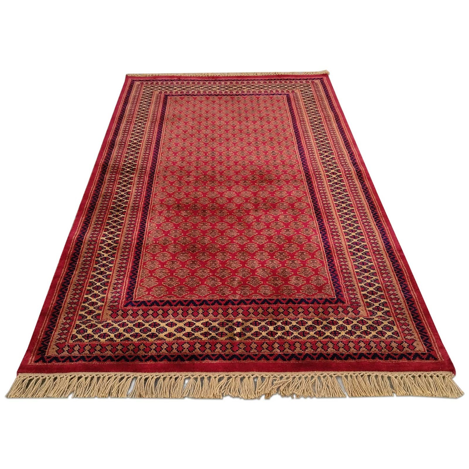 4x6 Feet Hand Knotted Wool Carpet Red - Image 2