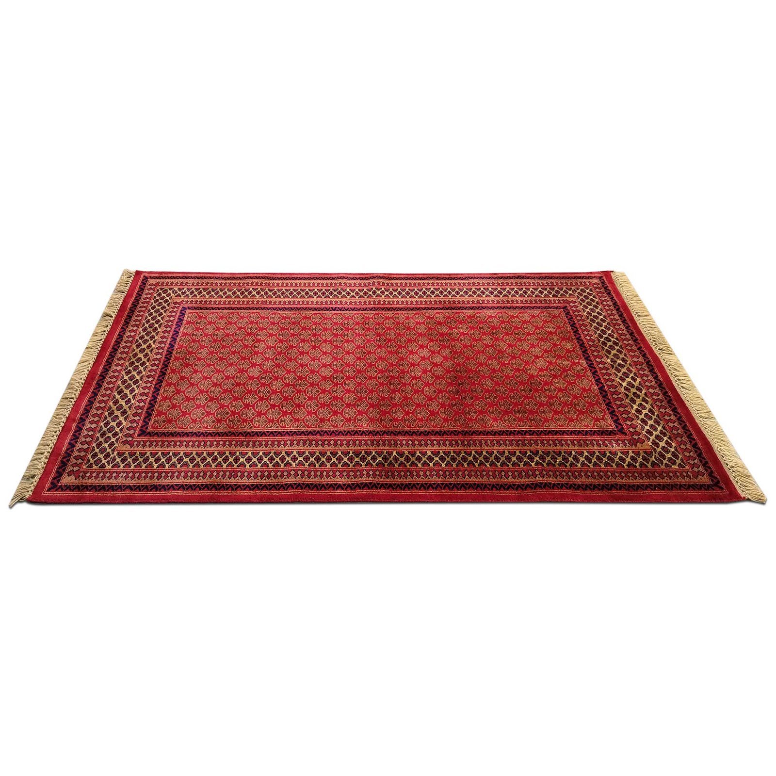 4x6 Feet Hand Knotted Wool Carpet Red - Image 3