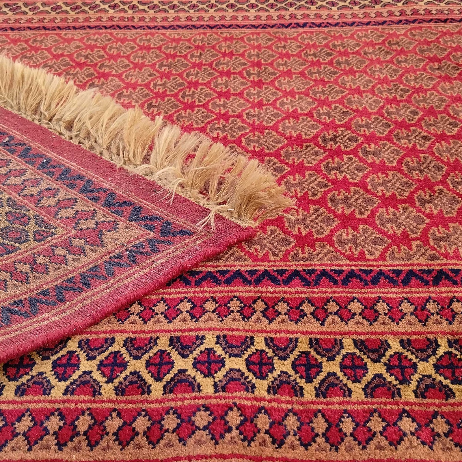 4x6 Feet Hand Knotted Wool Carpet Red - Image 4