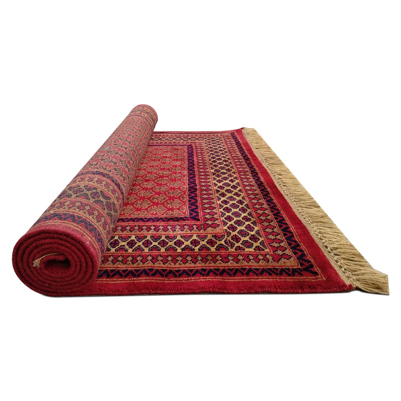 4x6 Feet Hand Knotted Wool Carpet Red - Image 6