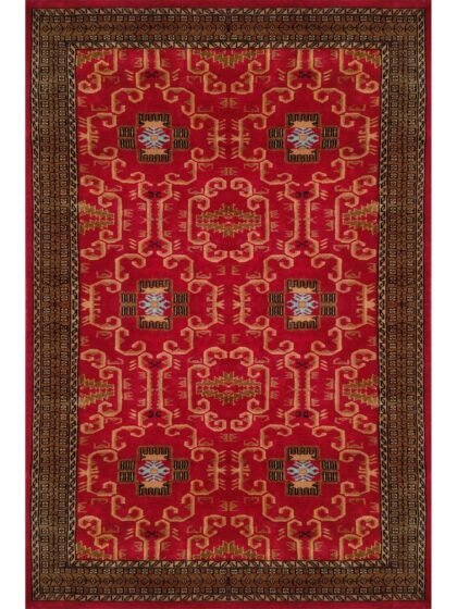 4x6 Feet Handmade Wool Carpet Palace (Red)