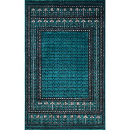 4x6 Handmade Hand Knotted Wool Carpet Parda Turquoise