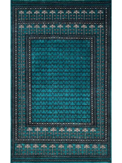 4x6 Handmade Hand Knotted Wool Carpet Parda Turquoise
