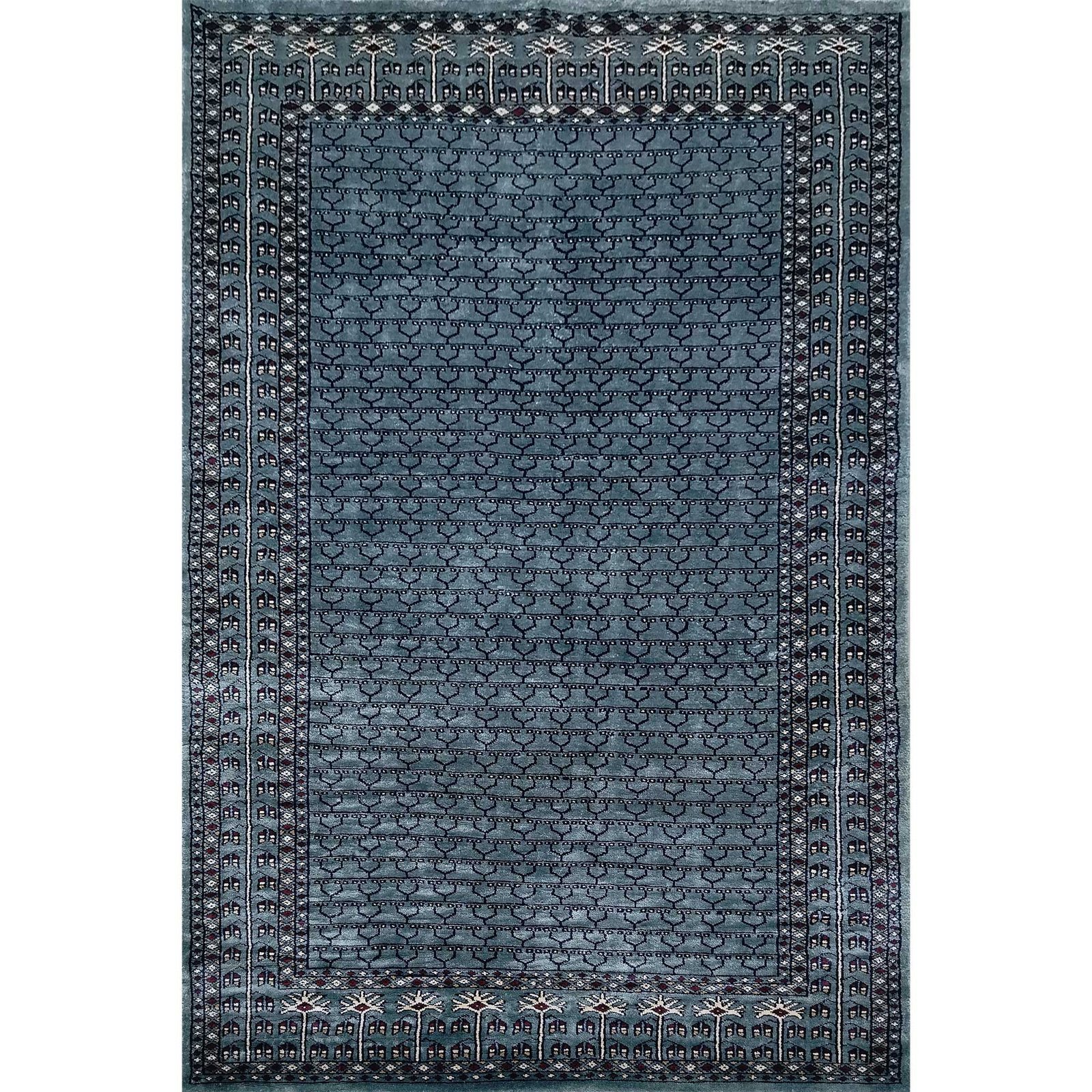 4x6 ft Hand Knotted Royal Grey Bamboo Silk Carpet