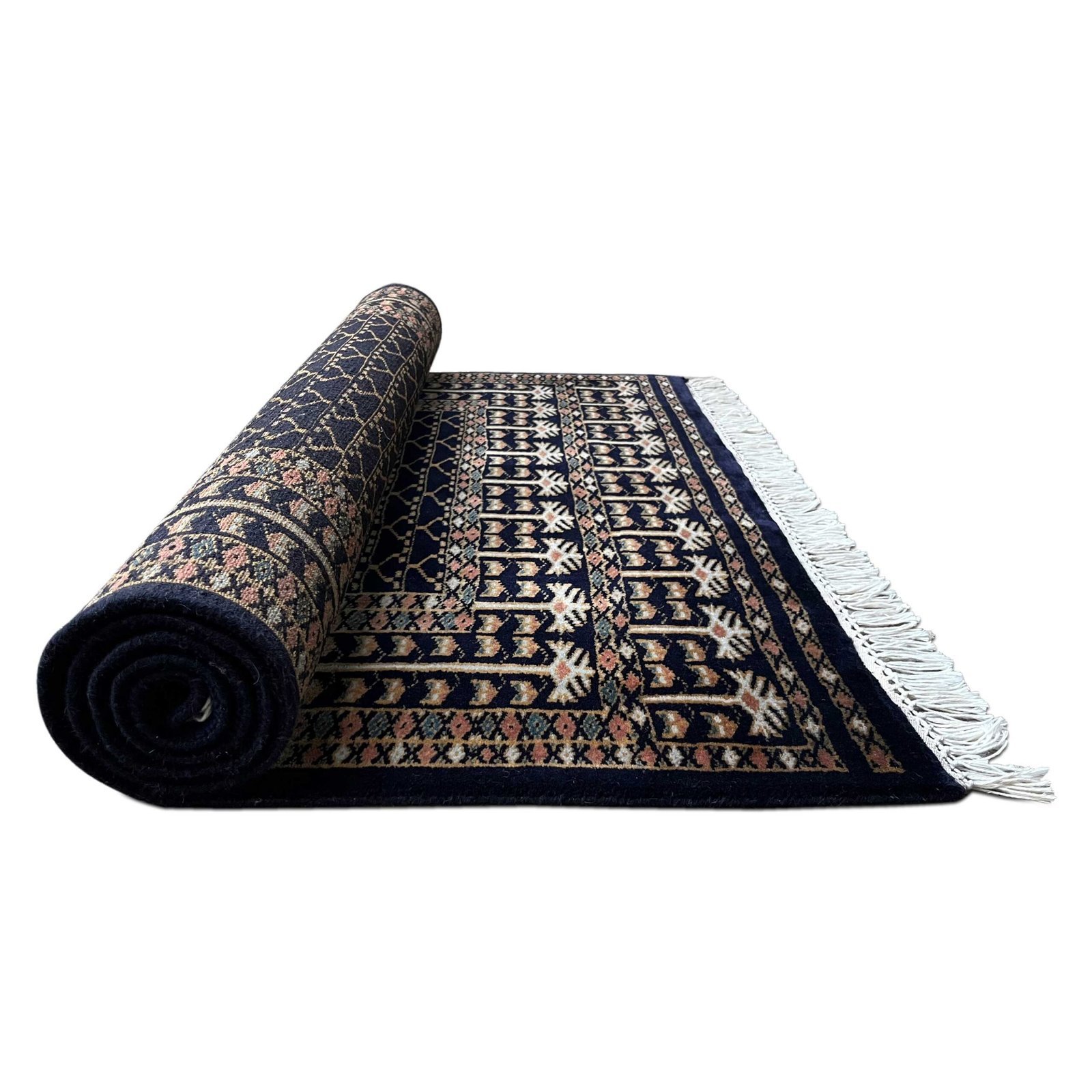 4x6 ft Hand Knotted Woolen Carpet Black Parda - Image 3