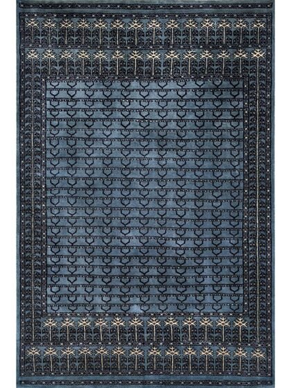 4x6 ft Hand knotted Wool Carpet Bluish Gray Parda