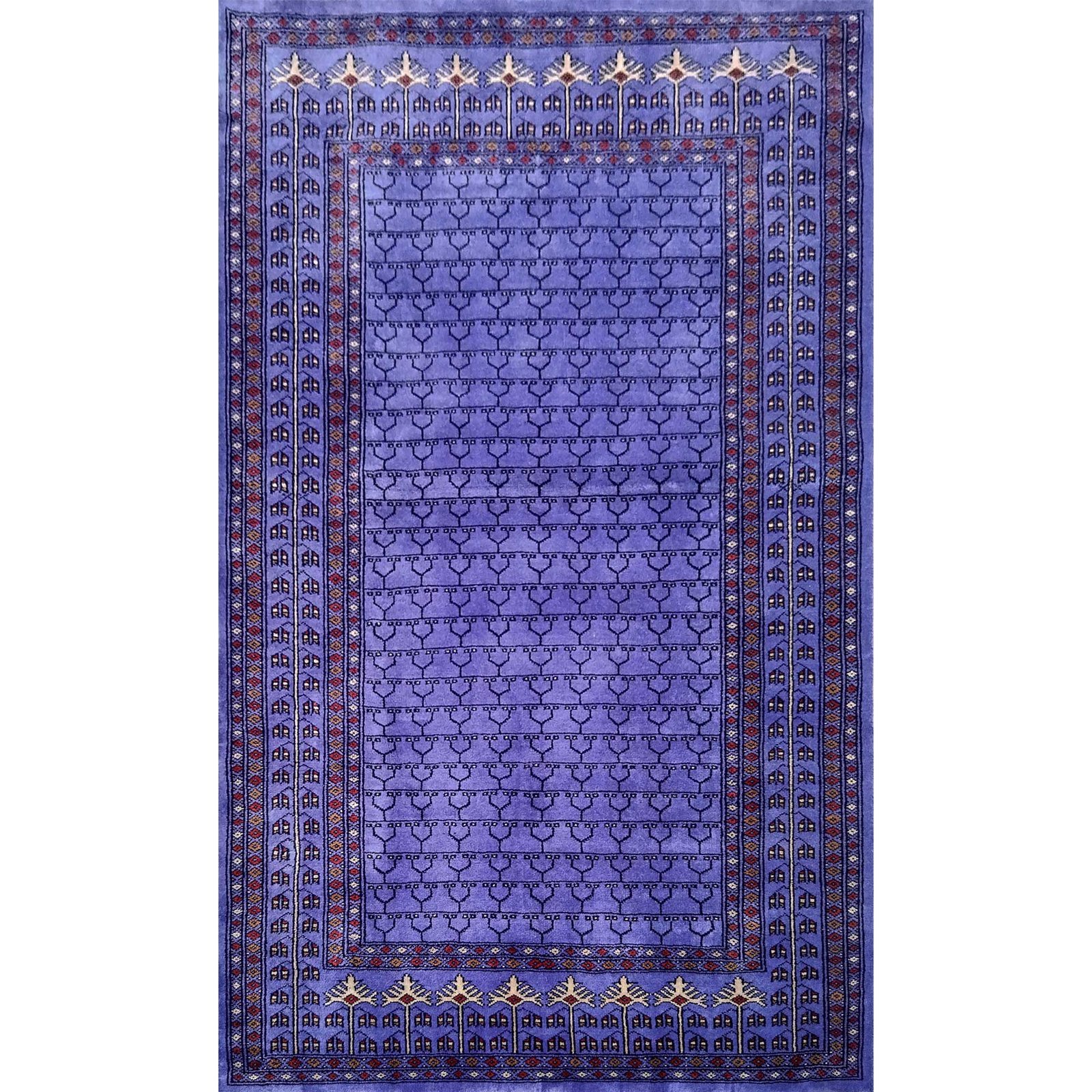 4x6 feet Handmade Purple Wool Carpet Parda