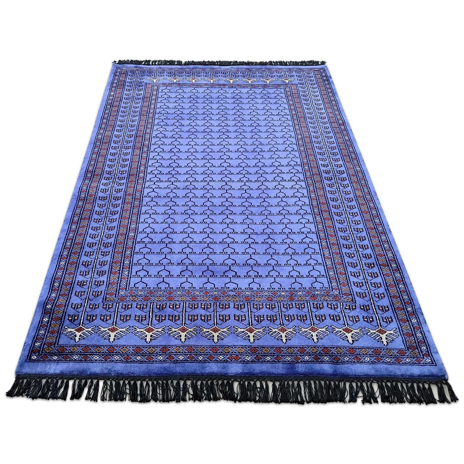 4x6 feet Handmade Purple Wool Carpet Parda - Image 2