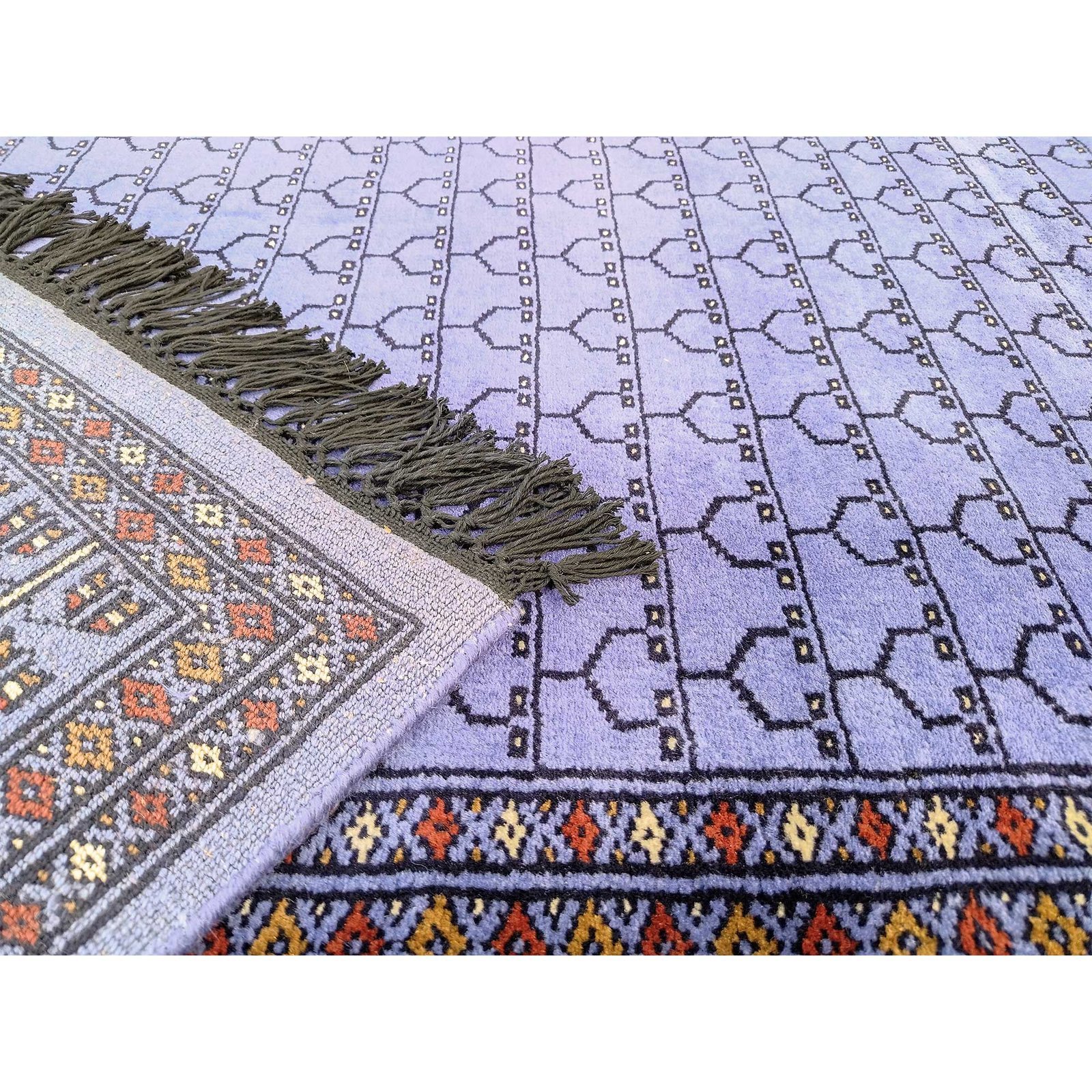 4x6 feet Handmade Purple Wool Carpet Parda - Image 4