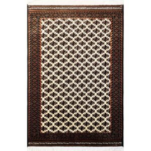 4x6 ft Hand Knotted Woolen Carpet Patta White