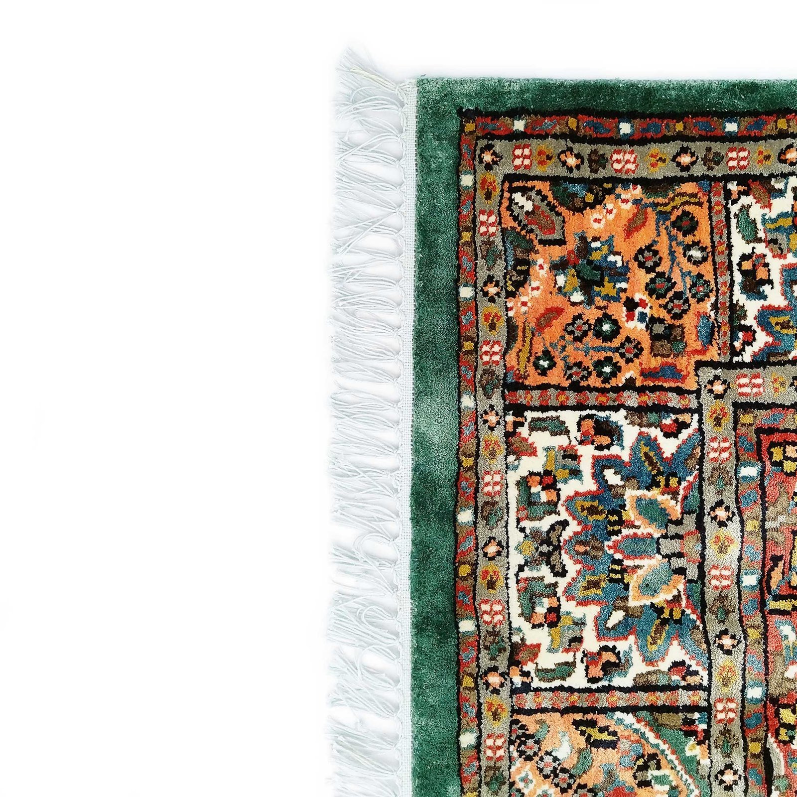 4x6 Feet Hand Knotted Blue Persian Bamboo Silk Carpet - Image 6