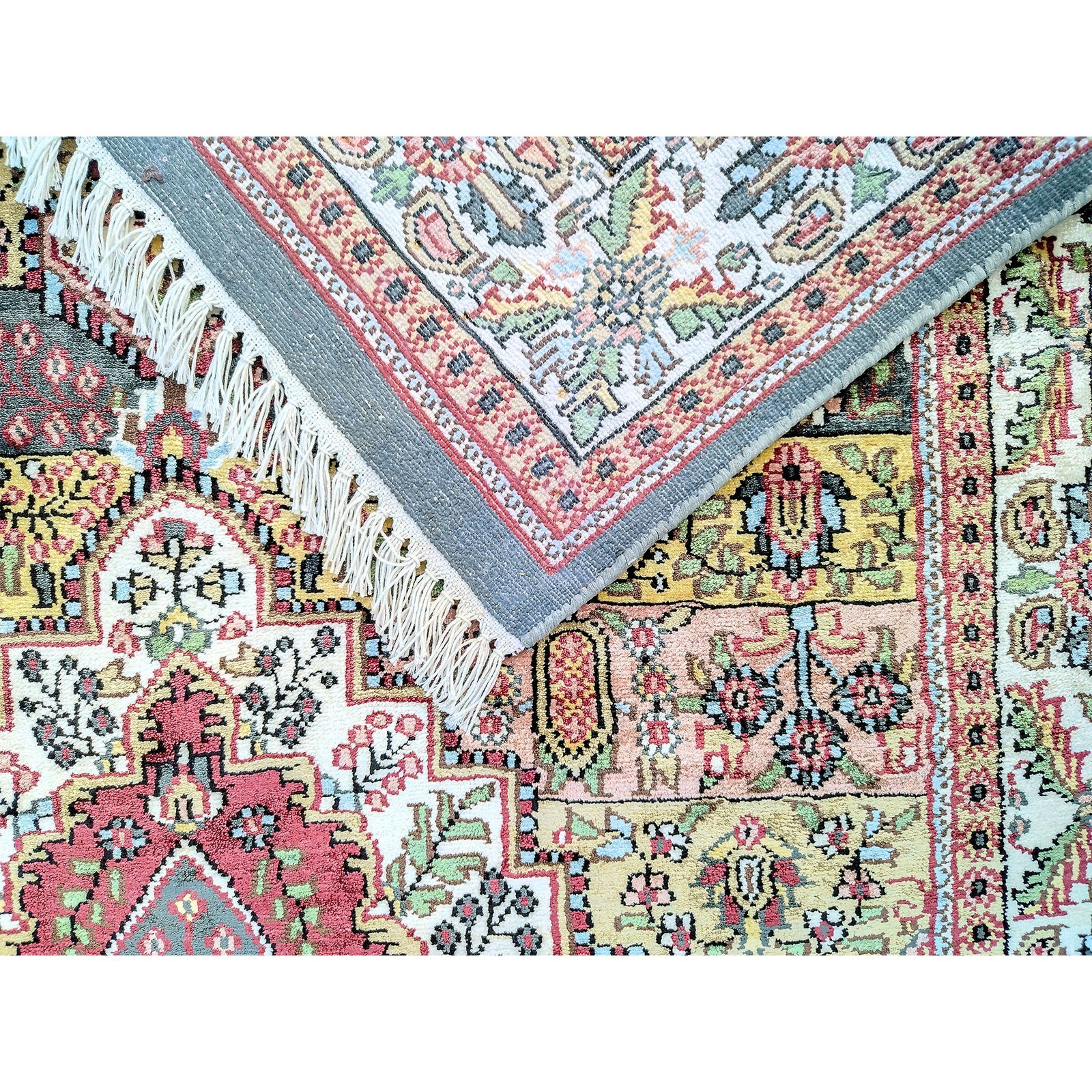 4x6 feet Hand Knotted Bamboo Silk Carpet Traditional Floral Shiny - Image 5