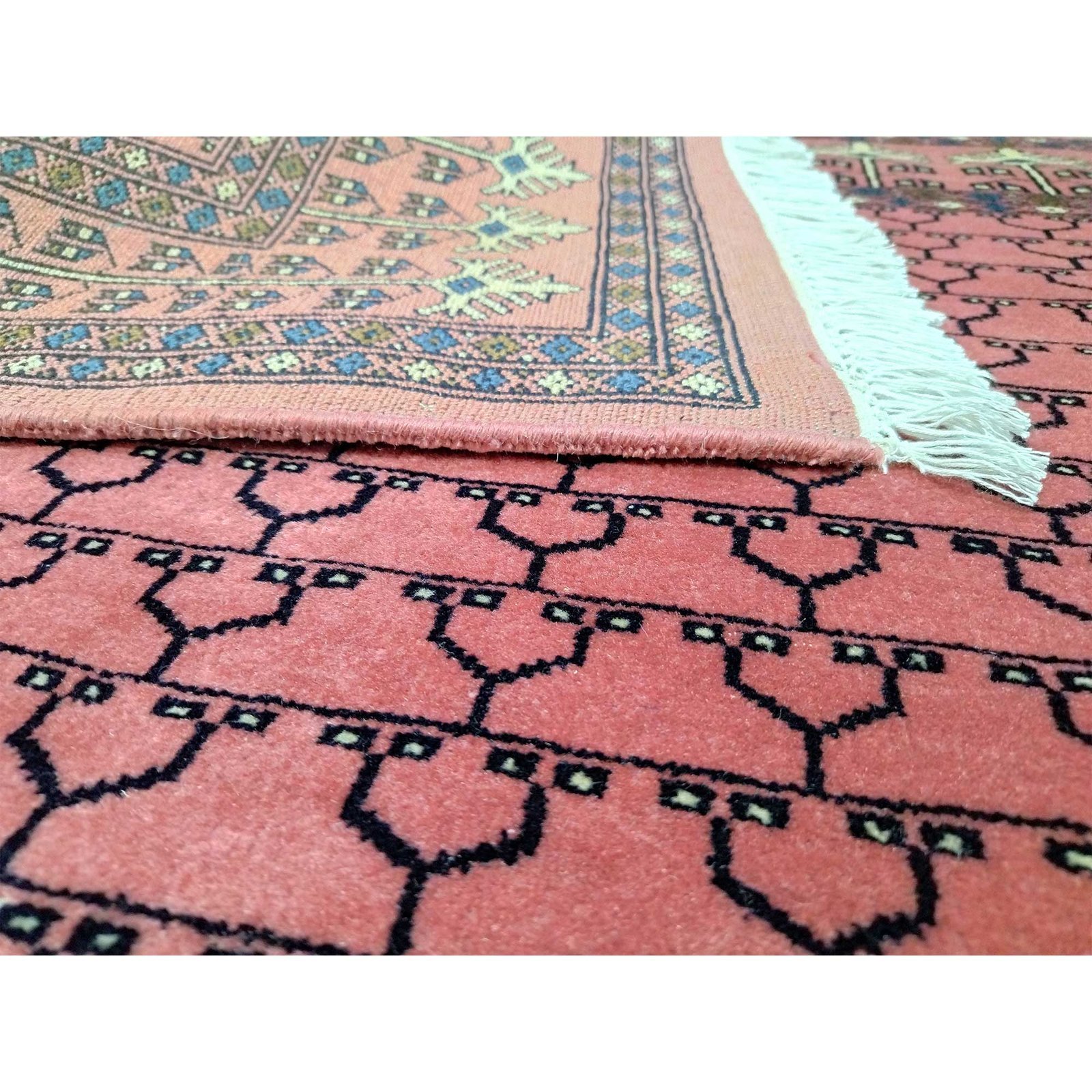 4x6 ft Peach Hand Knotted Wool Carpet - Image 4