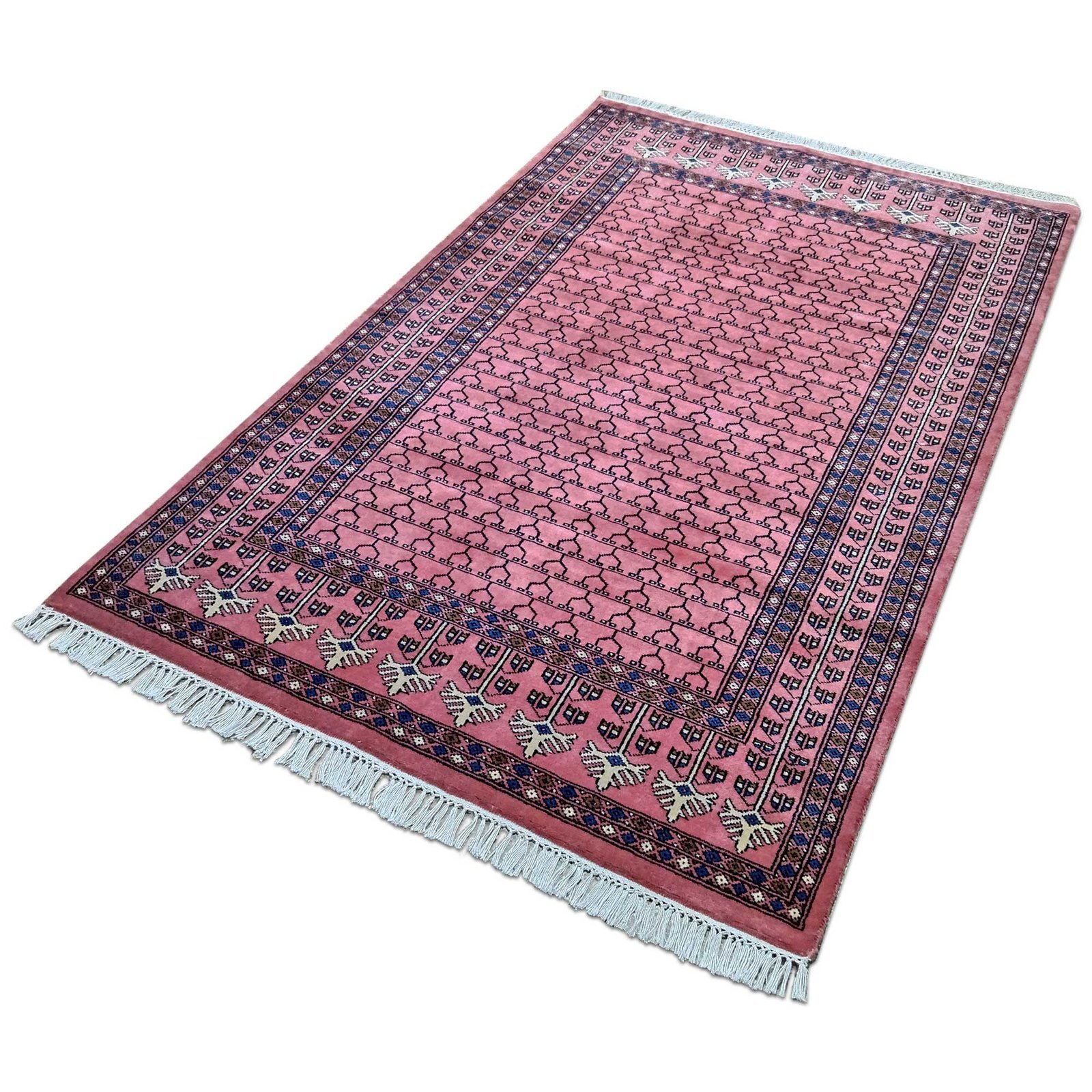 4x6 ft Peach Hand Knotted Wool Carpet - Image 3