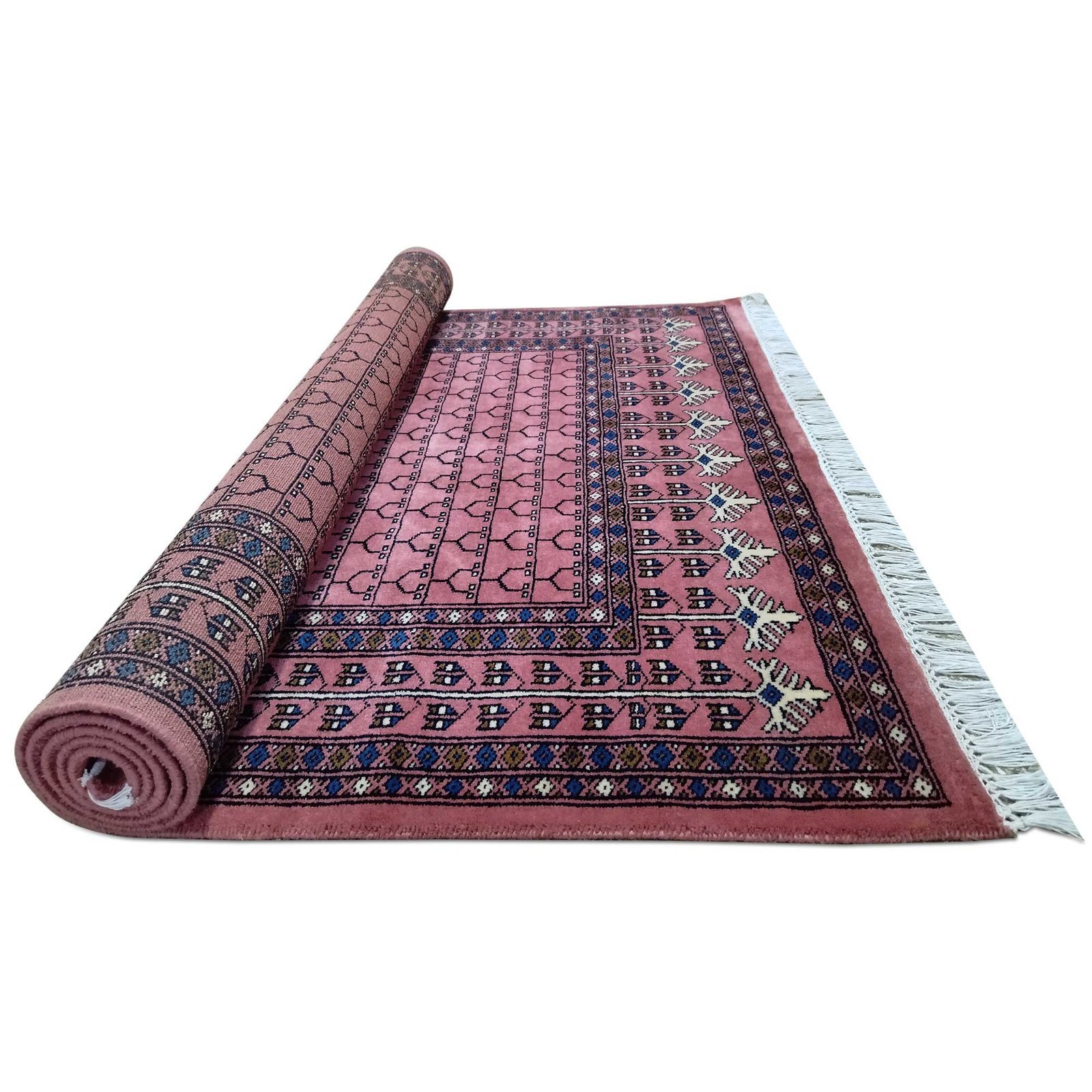 4x6 ft Peach Hand Knotted Wool Carpet - Image 5
