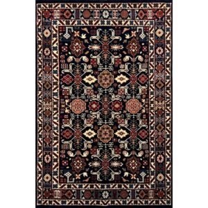 4x6 ft Hand Knotted Wool Carpet Black Rooz