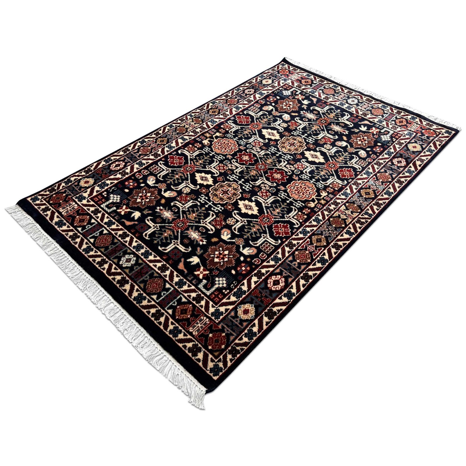 4x6 ft Hand Knotted Wool Carpet Black Rooz - Image 5