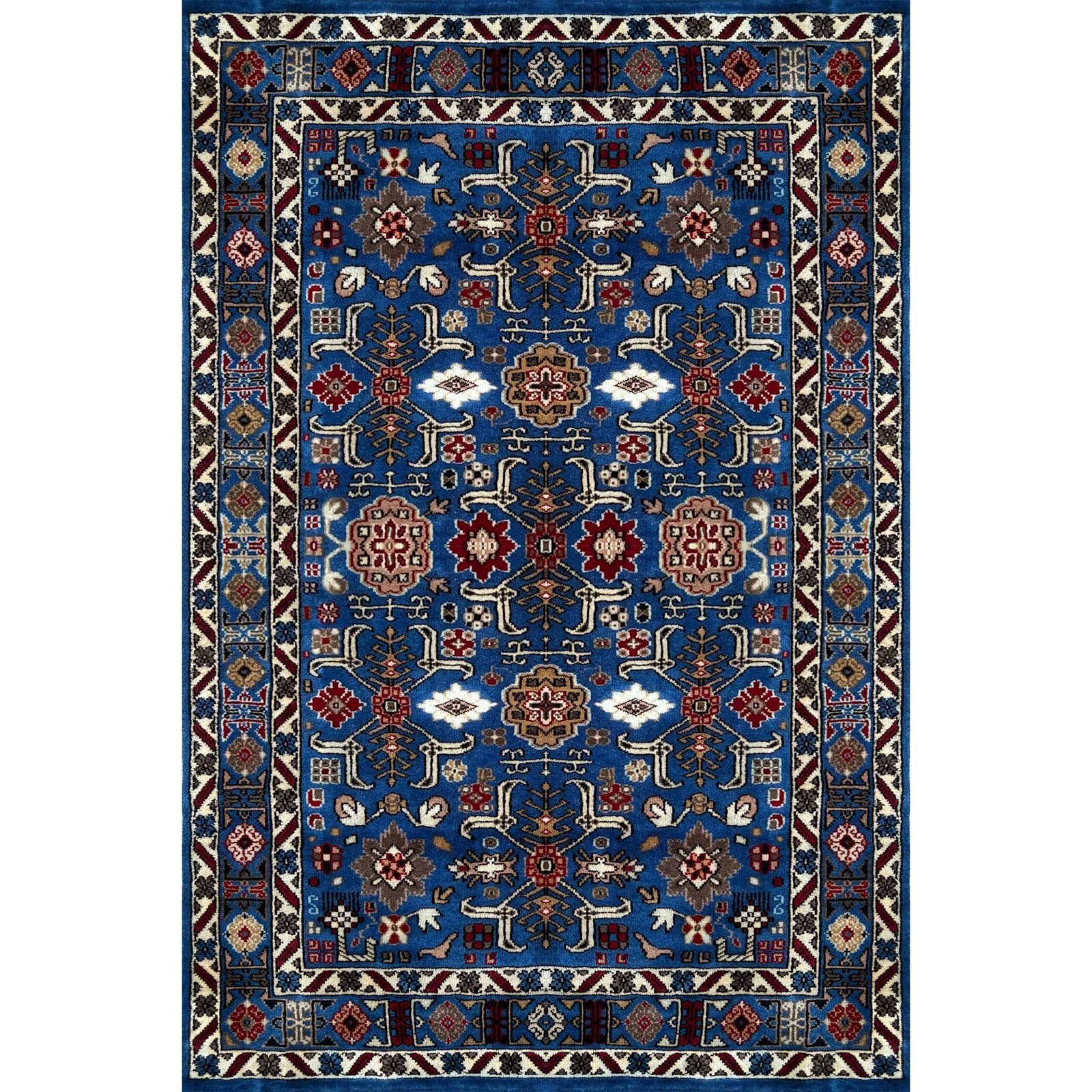 4x6 ft Hand Knotted Woolen Carpet Blue Floral