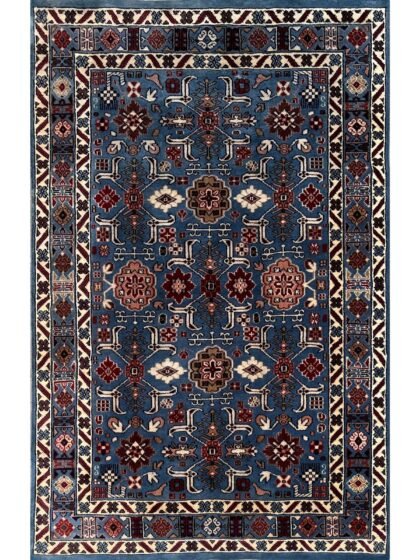 4x6 ft Hand Knotted Woolen Carpet Gray Floral