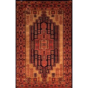 4x6 ft Hand Knotted Wool Carpet Black-Brown Teer