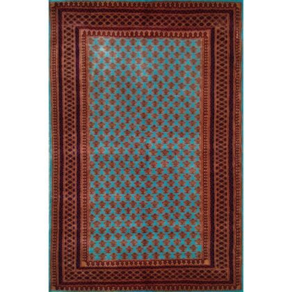 4×6 Feet Royal Turquoise Hand Knotted Lichi Wool Carpet