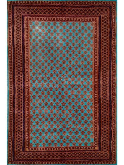 4×6 Feet Royal Turquoise Hand Knotted Lichi Wool Carpet