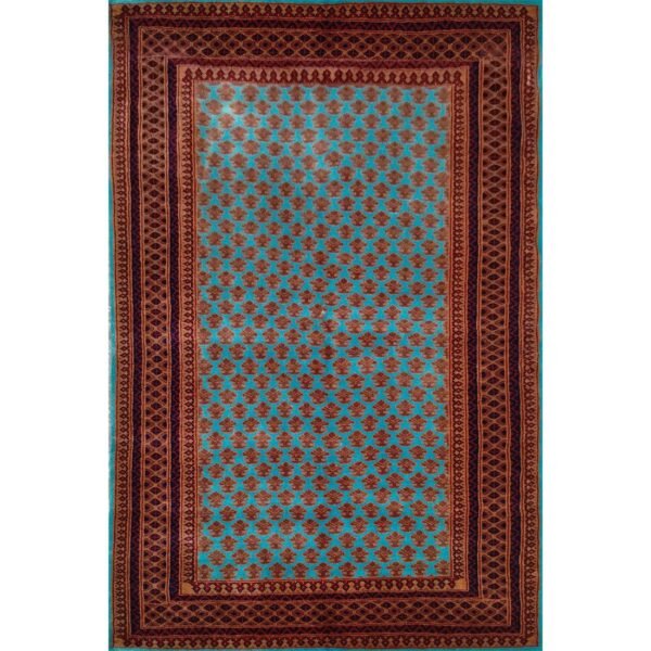 4×6 Feet Royal Turquoise Hand Knotted Lichi Wool Carpet