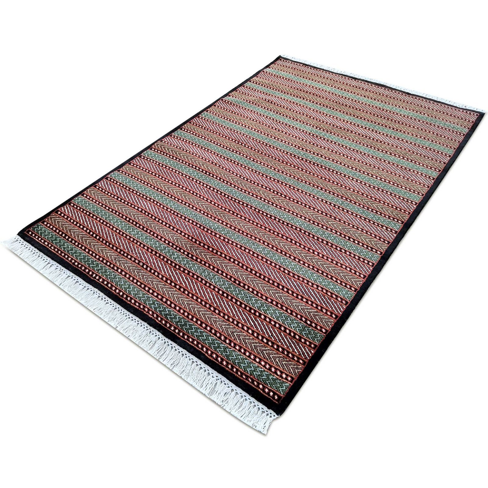 4x6 ft Black Hand Knotted Wool Carpet - Image 2