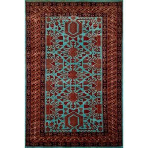 4×6 Feet Hand Knotted Wool Carpet Turquoise