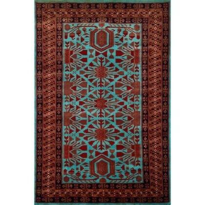 4×6 Feet Hand Knotted Wool Carpet Turquoise