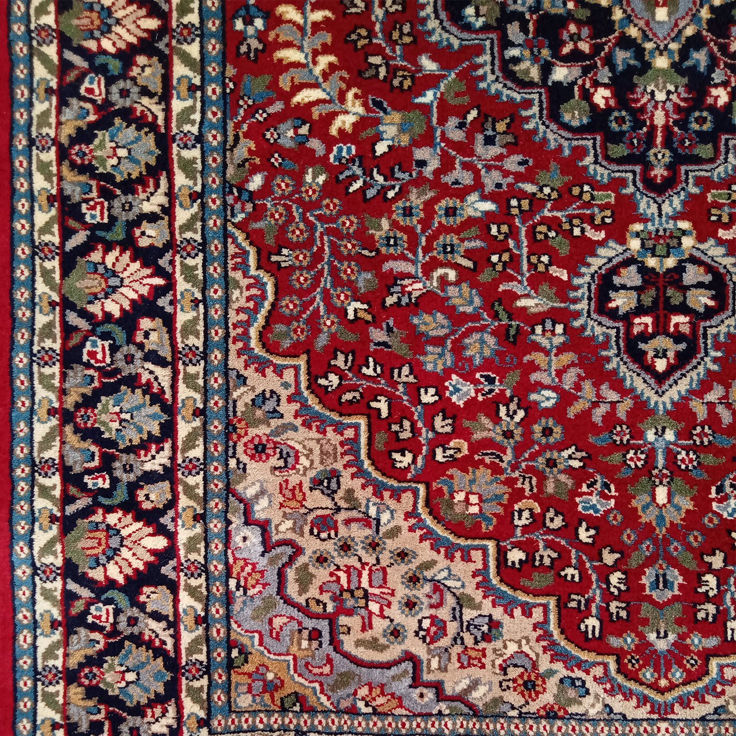 4x6 feet Hand Knotted Persian Wool Carpet Red - Image 4
