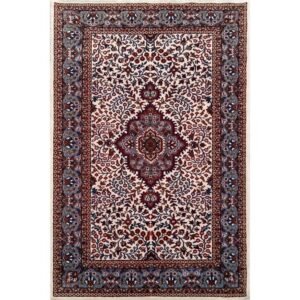 4×6 Feet White Hand Knotted Kashan Carpet