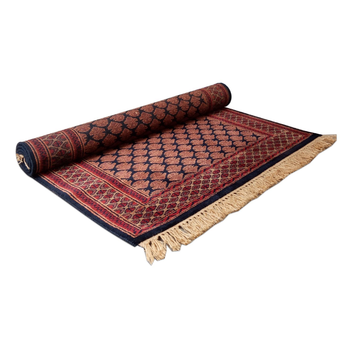 3×5 Feet Handmade Carpet Royal Black Hand Knotted Lichi Wool Carpet - Image 5