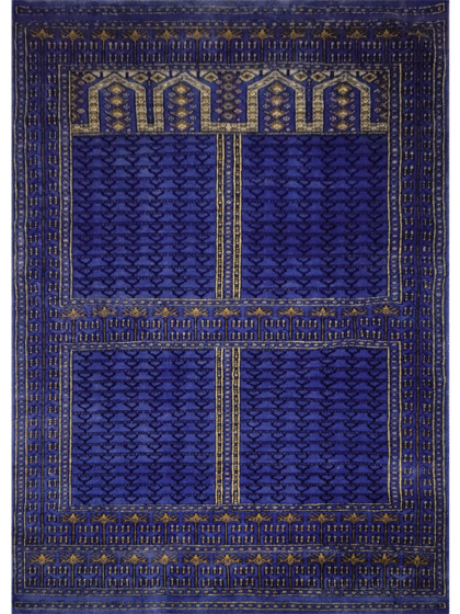 5×7 feet Purple Hand Knotted Parda Carpet Wool