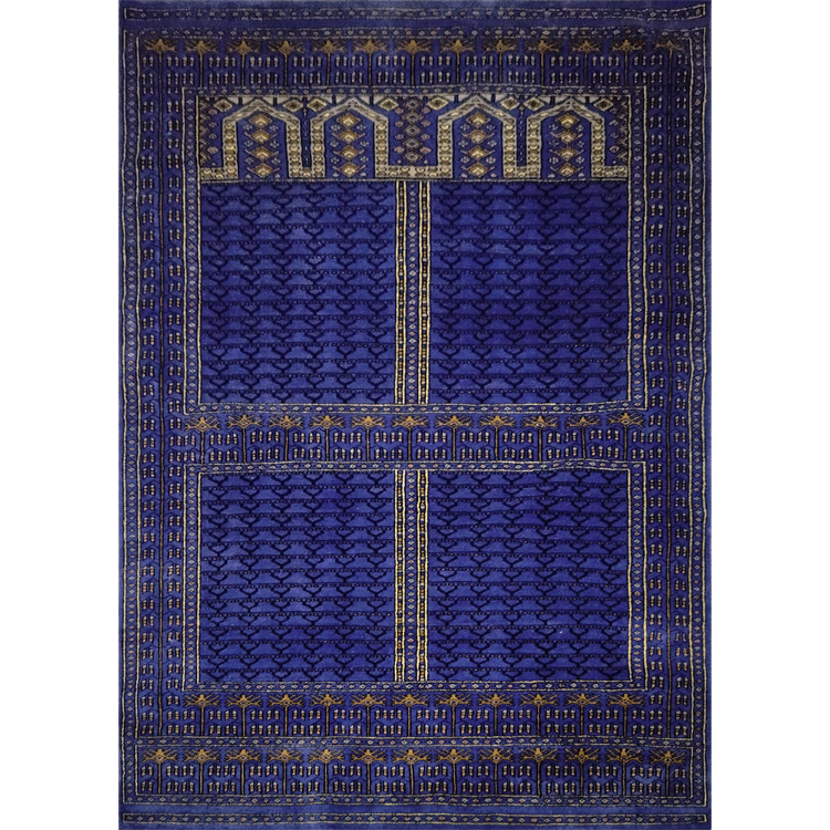 5×7 feet Purple Hand Knotted Parda Carpet Wool