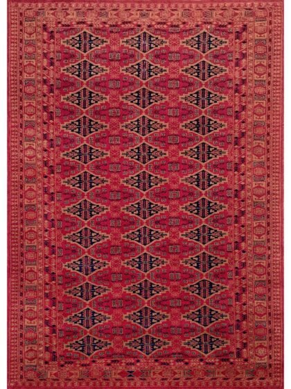 5x7 Feet Hand Knotted Red Wool Carpet Tribal