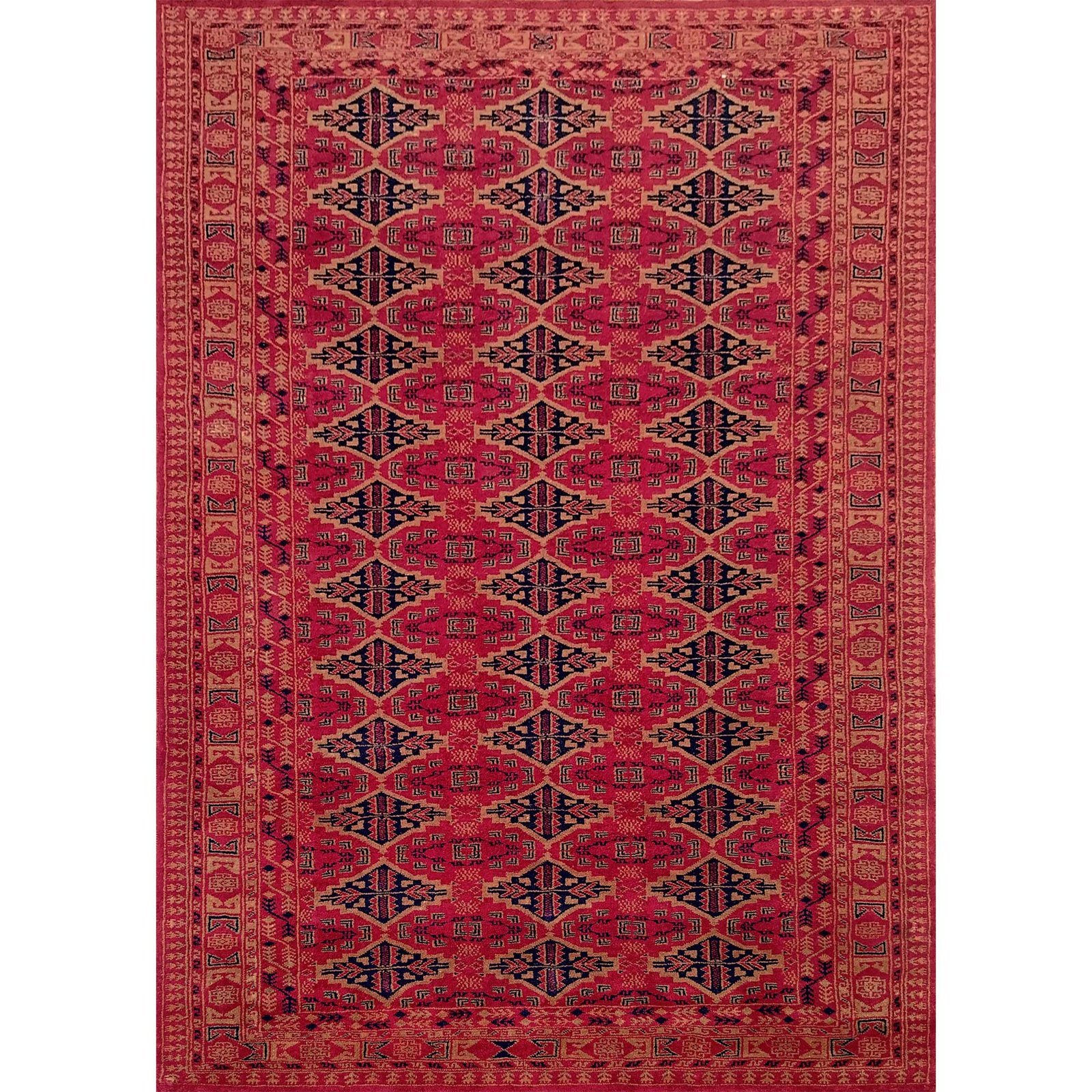 5x7 Feet Hand Knotted Red Wool Carpet Tribal