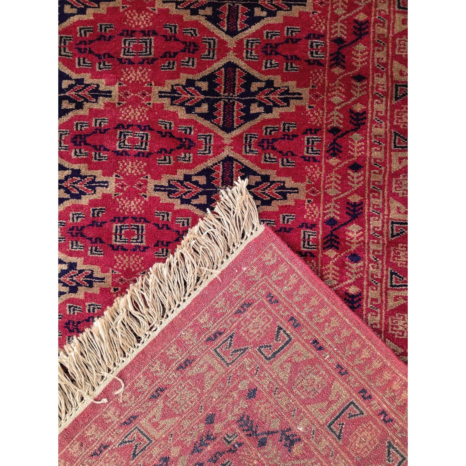 5x7 Feet Hand Knotted Red Wool Carpet Tribal - Image 4