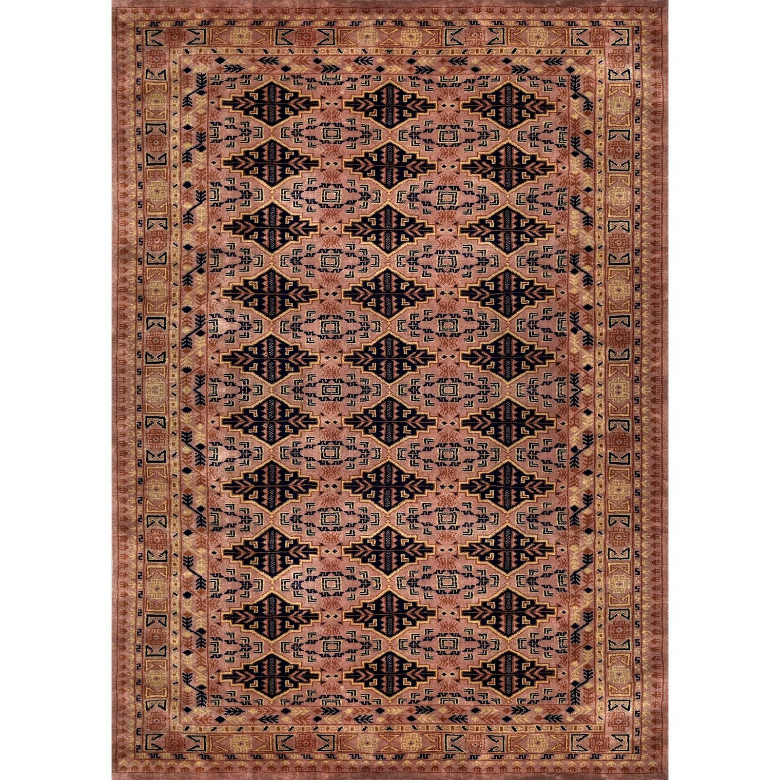 5x7 Feet Peach Hand Knotted Wool Carpet Bukhara - Image 2
